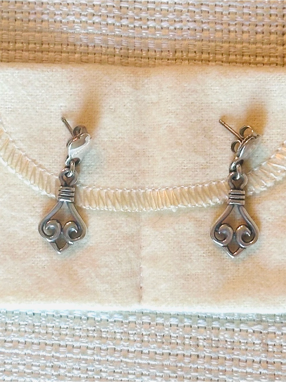 James Avery Silver Scroll Drop Earrings